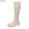 2022 Winter Long Brand Women's Boots Knee High Luxury Chelsea Chunky Platform Shoes Ytmtloy Zipper Round Toe Botines De Mujer