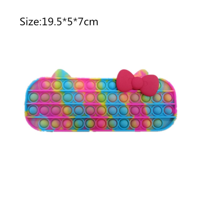 New Pop It Push Bubble Fidget Toys Pencil Case Children Stress Relief Squeeze Toy Antistress Popit Soft Squishy Kids Toys Gifts