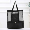 High Capacity Women Mesh Transparent Bag Double-layer Heat Preservation Large Picnic Beach Bags Tote Office Lunch Snacks Bag