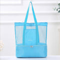 High Capacity Women Mesh Transparent Bag Double-layer Heat Preservation Large Picnic Beach Bags Tote Office Lunch Snacks Bag