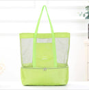 High Capacity Women Mesh Transparent Bag Double-layer Heat Preservation Large Picnic Beach Bags Tote Office Lunch Snacks Bag