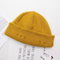 Winter Harajuku Women Skullies Knitted Fashion Warm Thick Hat Autumn Hip Hop Hole Beanies Unisex Basic Cap PJ009