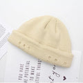 Winter Harajuku Women Skullies Knitted Fashion Warm Thick Hat Autumn Hip Hop Hole Beanies Unisex Basic Cap PJ009