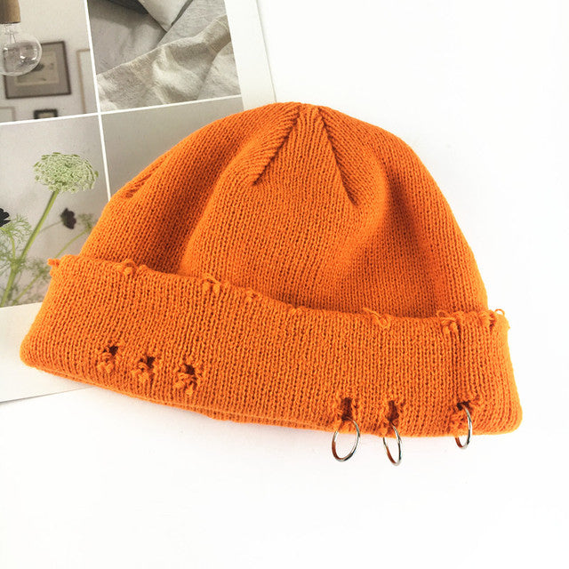 Winter Harajuku Women Skullies Knitted Fashion Warm Thick Hat Autumn Hip Hop Hole Beanies Unisex Basic Cap PJ009