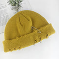Winter Harajuku Women Skullies Knitted Fashion Warm Thick Hat Autumn Hip Hop Hole Beanies Unisex Basic Cap PJ009