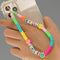 2021 Trendy Mobile Strap Phone Charm Pearl Soft Pottery Beaded Phone Chain LOVE Letter Jewelry For Women Anti-Lost Lanyard Gift