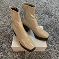 2021 NEW brand women autumn winter warm boots sexy high heels platform black brown zipper shoes woman ankle boots big size 35-42