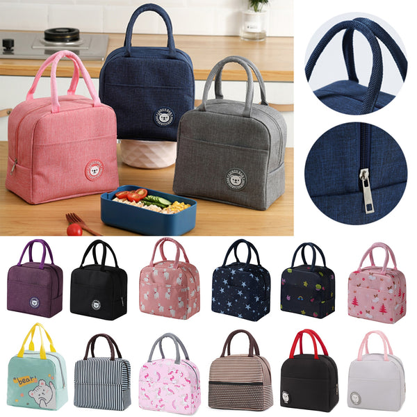 New Portable Lunch Bag New Thermal Insulated Lunch Box Tote Cooler Handbag Lunch Bags For Women Convenient Box Tote Food Bags
