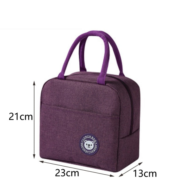 New Portable Lunch Bag New Thermal Insulated Lunch Box Tote Cooler Handbag Lunch Bags For Women Convenient Box Tote Food Bags