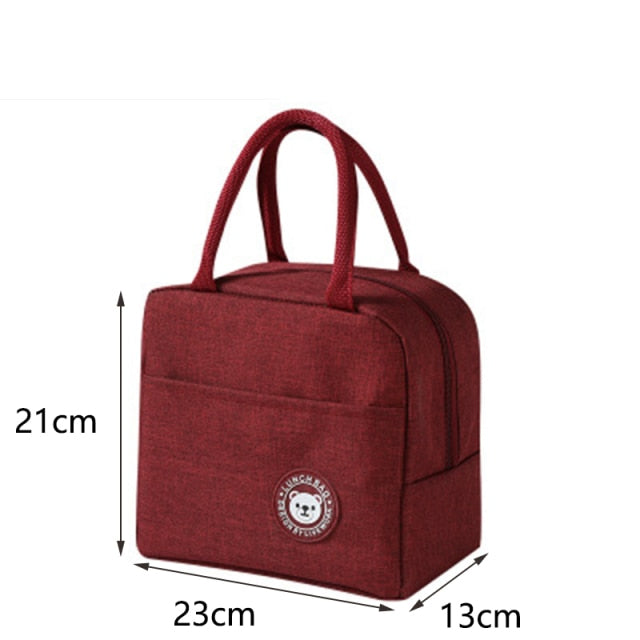New Portable Lunch Bag New Thermal Insulated Lunch Box Tote Cooler Handbag Lunch Bags For Women Convenient Box Tote Food Bags