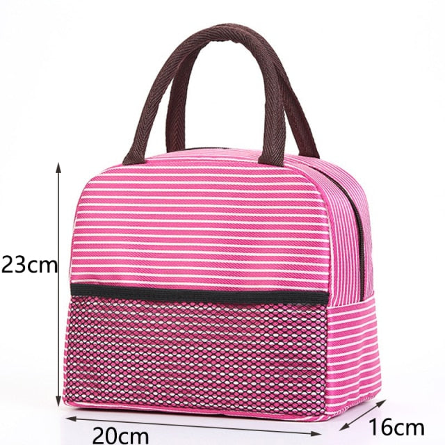 New Portable Lunch Bag New Thermal Insulated Lunch Box Tote Cooler Handbag Lunch Bags For Women Convenient Box Tote Food Bags