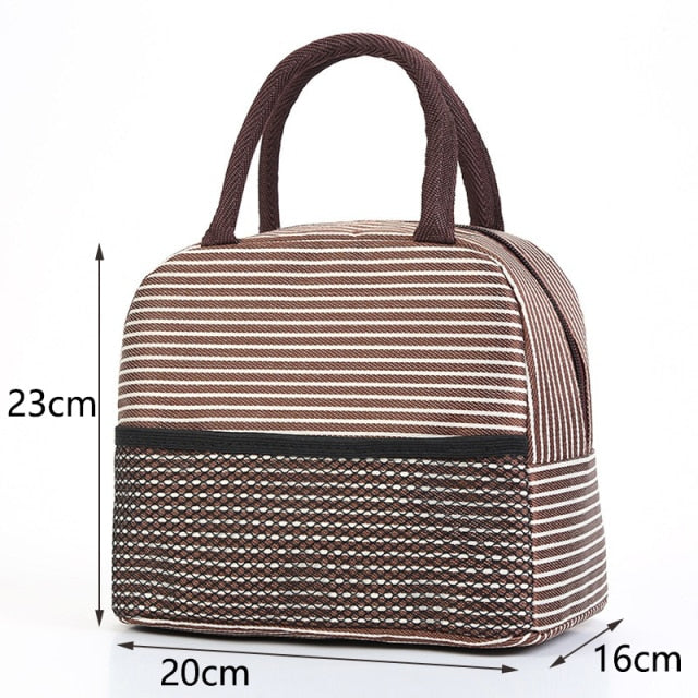 New Portable Lunch Bag New Thermal Insulated Lunch Box Tote Cooler Handbag Lunch Bags For Women Convenient Box Tote Food Bags