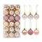 36Pcs Rose Gold Plastic Christmas Balls Ornament 4cm Hang Pendant Ball Indoor New Year Xmas Tree Decor Home Christmas Decoration