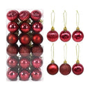 36Pcs Rose Gold Plastic Christmas Balls Ornament 4cm Hang Pendant Ball Indoor New Year Xmas Tree Decor Home Christmas Decoration