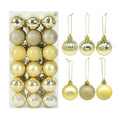 36Pcs Rose Gold Plastic Christmas Balls Ornament 4cm Hang Pendant Ball Indoor New Year Xmas Tree Decor Home Christmas Decoration