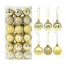 36Pcs Rose Gold Plastic Christmas Balls Ornament 4cm Hang Pendant Ball Indoor New Year Xmas Tree Decor Home Christmas Decoration