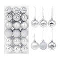 36Pcs Rose Gold Plastic Christmas Balls Ornament 4cm Hang Pendant Ball Indoor New Year Xmas Tree Decor Home Christmas Decoration