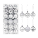 36Pcs Rose Gold Plastic Christmas Balls Ornament 4cm Hang Pendant Ball Indoor New Year Xmas Tree Decor Home Christmas Decoration