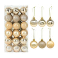 36Pcs Rose Gold Plastic Christmas Balls Ornament 4cm Hang Pendant Ball Indoor New Year Xmas Tree Decor Home Christmas Decoration