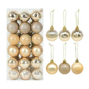 36Pcs Rose Gold Plastic Christmas Balls Ornament 4cm Hang Pendant Ball Indoor New Year Xmas Tree Decor Home Christmas Decoration