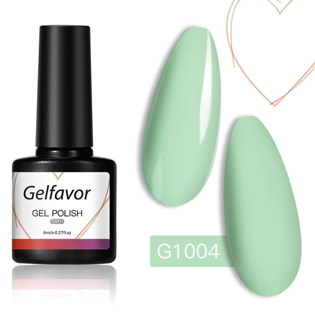 Gelfavor Nail Gel Polish Fall Colors Semi-Permanent UV Led Gel Varnishes Manicure Nail Art Gel Lacquer Base Top Coat Nail Polish