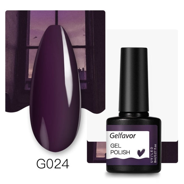 Gelfavor Nail Gel Polish Fall Colors Semi-Permanent UV Led Gel Varnishes Manicure Nail Art Gel Lacquer Base Top Coat Nail Polish