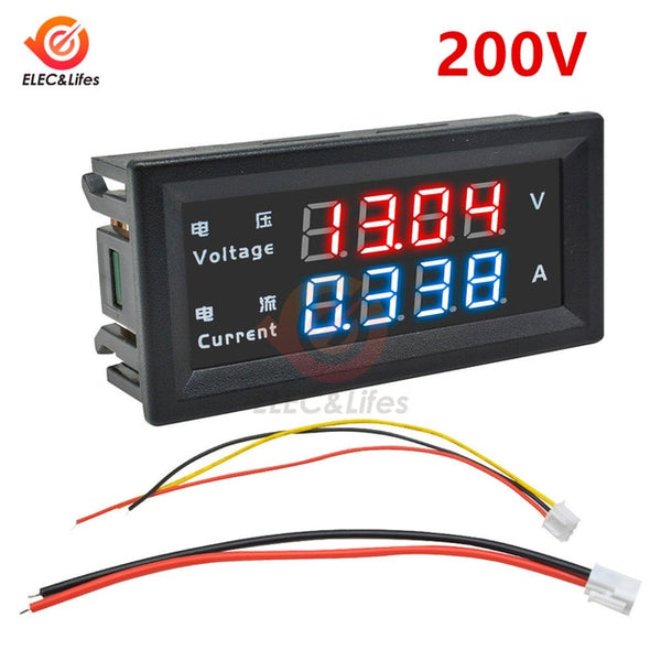 M4430 DC 100V 200V 10A Electronic Digital Voltmeter Ammeter 0.28'' LED Display Voltage Regulator Volt AMP Meter Tester