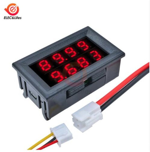 M4430 DC 100V 200V 10A Electronic Digital Voltmeter Ammeter 0.28'' LED Display Voltage Regulator Volt AMP Meter Tester