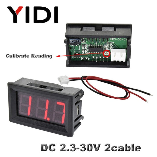 AC 30-500V AC 0-600V 0.56'' Digital Voltmeter calibrate reading DC 3.5-30V DC 0-100V Red Green Blue LED display voltage meter