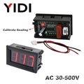AC 30-500V AC 0-600V 0.56'' Digital Voltmeter calibrate reading DC 3.5-30V DC 0-100V Red Green Blue LED display voltage meter