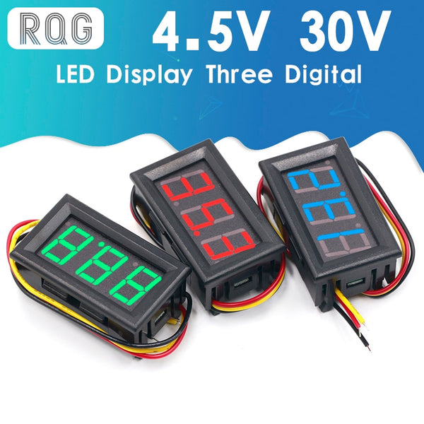 0.56 Inch Mini Red Green Blue LED Display Panel Voltage Meter Voltmeter Home Use Voltage 3 Three Digital DC 4.5V 30V 2 / 3 Wires