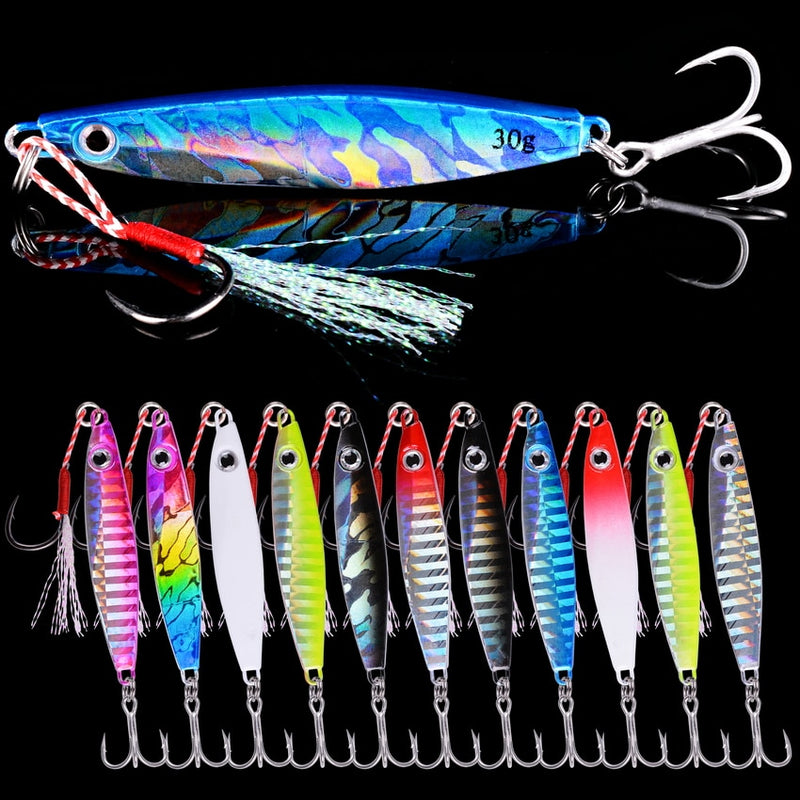12pcs Metal Spoon Jigs Carp Fishing Lure  7g 12g 17g 22g 30g 40g Crankbait Jig Spoons Wobbler Bait Sea Fishing Lures Pesca