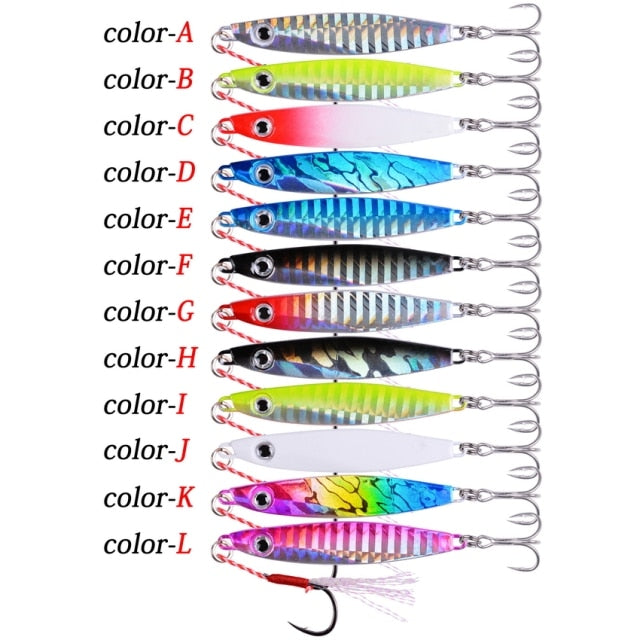 12pcs Metal Spoon Jigs Carp Fishing Lure  7g 12g 17g 22g 30g 40g Crankbait Jig Spoons Wobbler Bait Sea Fishing Lures Pesca