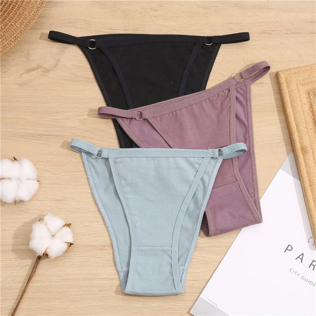 FINETOO Cotton Briefs Panties Women 3Pcs/set Sexy Low Waist Underwear M-2XL Ladies Cotton Underpants Soft Feamle Lingerie 2021