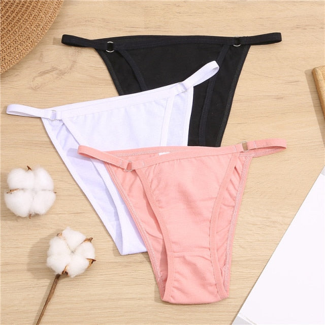 FINETOO Cotton Briefs Panties Women 3Pcs/set Sexy Low Waist Underwear M-2XL Ladies Cotton Underpants Soft Feamle Lingerie 2021