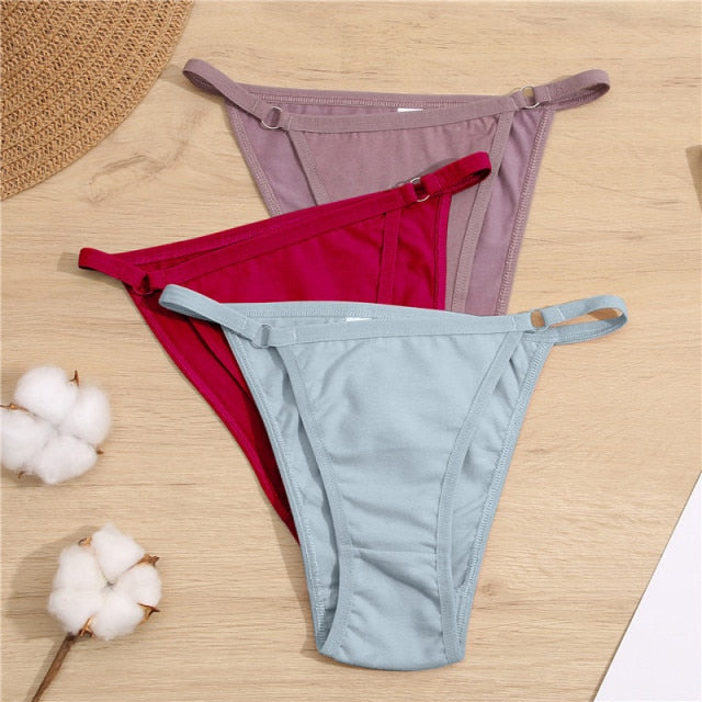 FINETOO Cotton Briefs Panties Women 3Pcs/set Sexy Low Waist Underwear M-2XL Ladies Cotton Underpants Soft Feamle Lingerie 2021