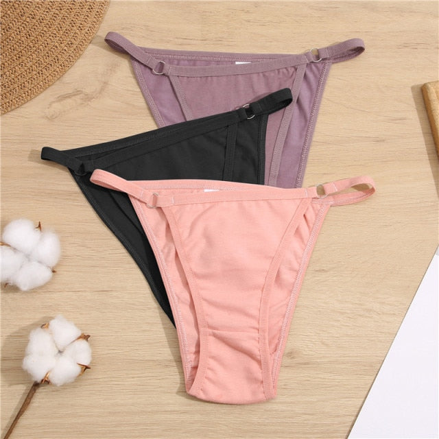 FINETOO Cotton Briefs Panties Women 3Pcs/set Sexy Low Waist Underwear M-2XL Ladies Cotton Underpants Soft Feamle Lingerie 2021