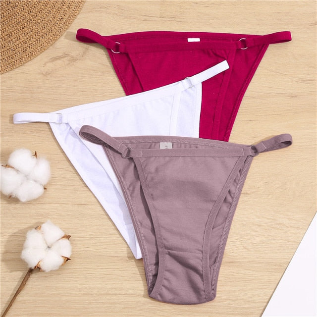FINETOO Cotton Briefs Panties Women 3Pcs/set Sexy Low Waist Underwear M-2XL Ladies Cotton Underpants Soft Feamle Lingerie 2021