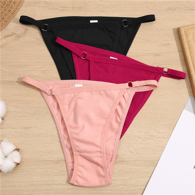 FINETOO Cotton Briefs Panties Women 3Pcs/set Sexy Low Waist Underwear M-2XL Ladies Cotton Underpants Soft Feamle Lingerie 2021