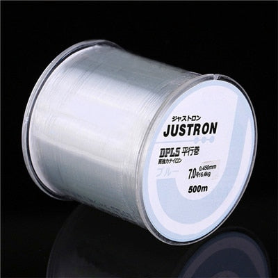 JUSTRON  500m Super Strong Fishing Line Japan Monofilament Nylon Fishing Line 2-35LB fluorocarbon