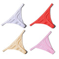 4 Pcs Sexy Women Cotton G String Thongs Low Waist Seamless Female Underpants Comfortable Ladies Underwear Lingerie
