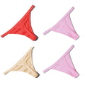 4 Pcs Sexy Women Cotton G String Thongs Low Waist Seamless Female Underpants Comfortable Ladies Underwear Lingerie