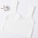 Women Tops Summer Tank Top Female Crop Tops Cami Seamless Underwear Scoop Neck Ribbed Basic Tee Sexy Lingerie U Back Camisole