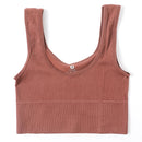 Women Tops Summer Tank Top Female Crop Tops Cami Seamless Underwear Scoop Neck Ribbed Basic Tee Sexy Lingerie U Back Camisole