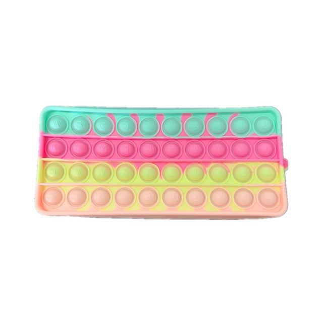 New Pop It Push Bubble Fidget Toys Pencil Case Children Stress Relief Squeeze Toy Antistress Popit Soft Squishy Kids Toys Gifts