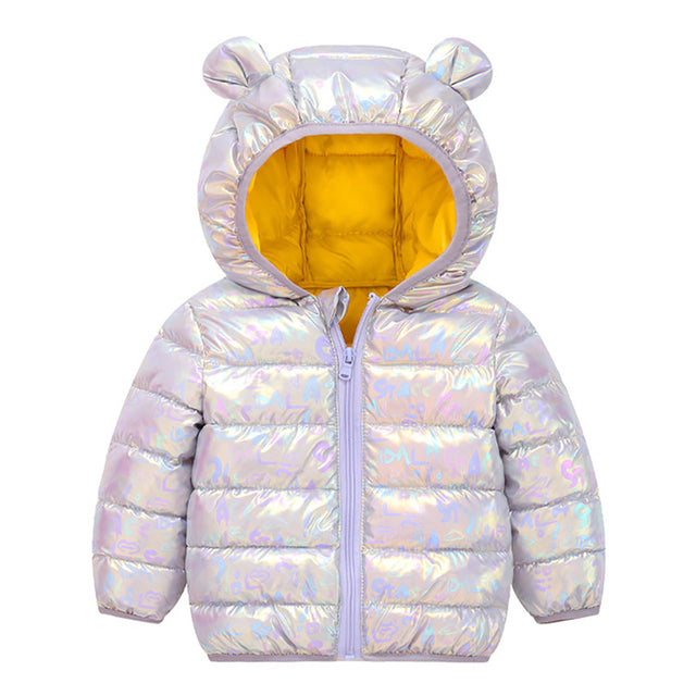 Disney Jacket for Girls Children's Lightweight Down Jacket Boys and Girls White Duck Down Girls' Bright Minnie Children's Jacket