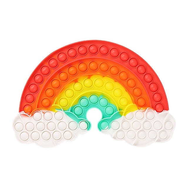 Big Size 40CM 50CM Rainbow Square Push Bubble Fidget Toys Adult Stress Relief Toy Antistress Squeeze Gift 20CM 30CM XL XXL XXXL