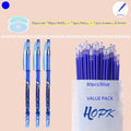 85Pcs/Set Blue Black Ink Gel Pen 0.5mm Erasable Refill Rod Erasable Pen Washable Handle School Writing Kawaii Stationery Gel Pen