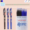 85Pcs/Set Blue Black Ink Gel Pen 0.5mm Erasable Refill Rod Erasable Pen Washable Handle School Writing Kawaii Stationery Gel Pen