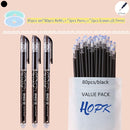 85Pcs/Set Blue Black Ink Gel Pen 0.5mm Erasable Refill Rod Erasable Pen Washable Handle School Writing Kawaii Stationery Gel Pen